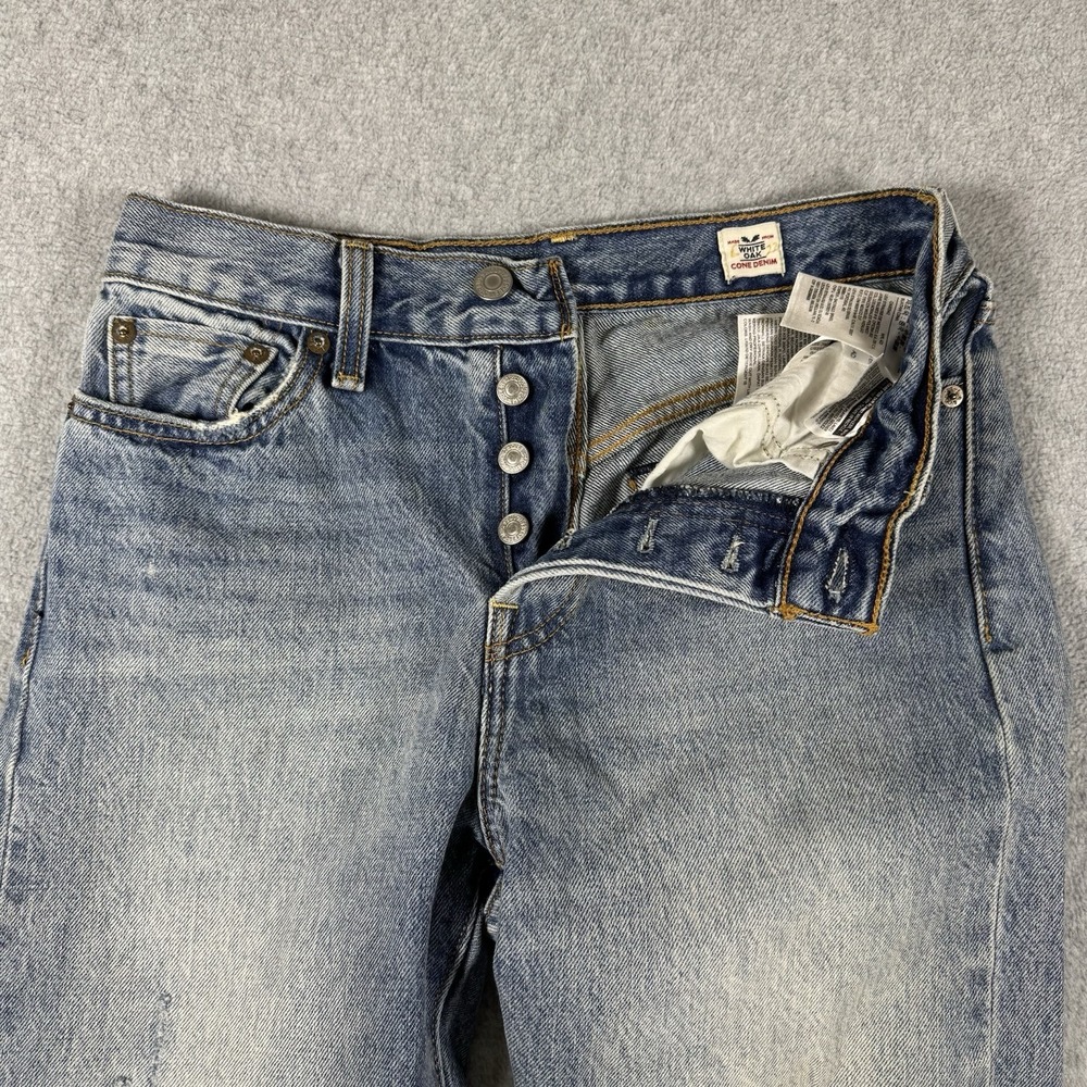 Levi's White Oak Cone Denim Selvedge Redline Distressed Jeans Button Fly Size 26